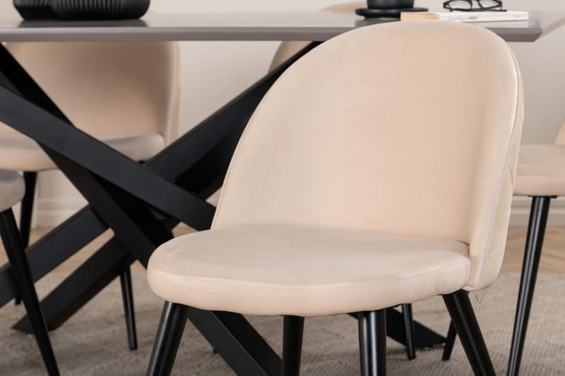 Piazza Matbord 190 cm med 6 Velvet Stitches Matstol - Möbler - Matplats - Matgrupp & matbord med stolar