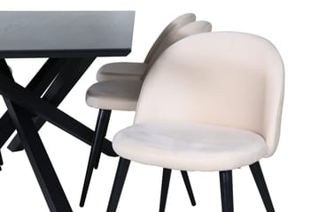 Piazza Matbord 190 cm med 6 Velvet Stitches Matstol - Möbler - Matplats - Matgrupp & matbord med stolar