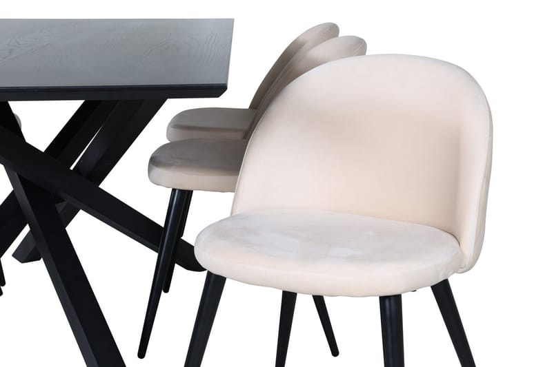 Piazza Matbord 190 cm med 6 Velvet Stitches Matstol - Möbler - Matplats - Matgrupp & matbord med stolar