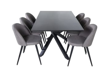 Piazza Matbord 190 cm med 6 Velvet Stitches Matstol - Möbler - Matplats - Matgrupp & matbord med stolar