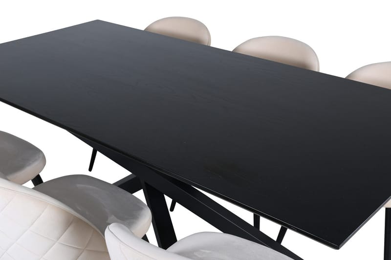 Piazza Matbord 190 cm med 6 Velvet Stitches Matstol - Möbler - Matplats - Matgrupp & matbord med stolar