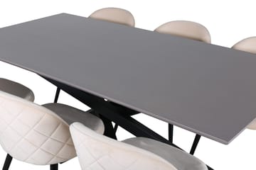 Piazza Matbord 190 cm med 6 Velvet Stitches Matstol - Möbler - Matplats - Matgrupp & matbord med stolar