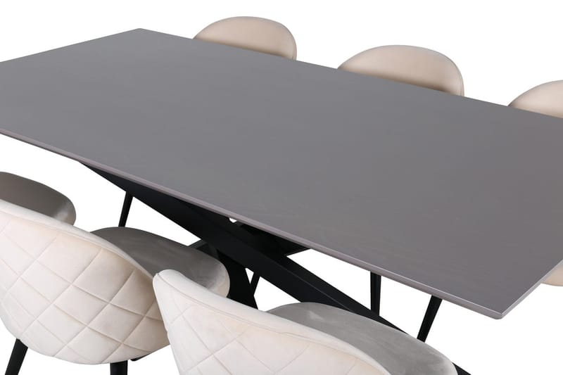 Piazza Matbord 190 cm med 6 Velvet Stitches Matstol - Möbler - Matplats - Matgrupp & matbord med stolar