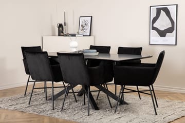 Piazza Matbord 190 cm med 6 Petra Karmstol - Möbler - Matplats - Matgrupp & matbord med stolar