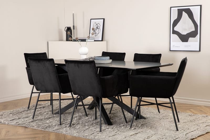 Piazza Matbord 190 cm med 6 Petra Karmstol - Möbler - Matplats - Matgrupp & matbord med stolar