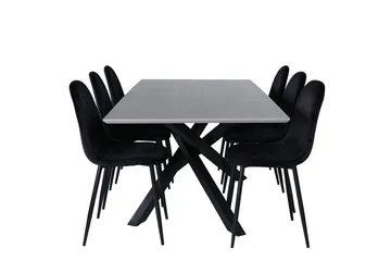 Piazza Matbord 190 cm med 6 Polar Köksstol - Möbler - Matplats - Matgrupp & matbord med stolar