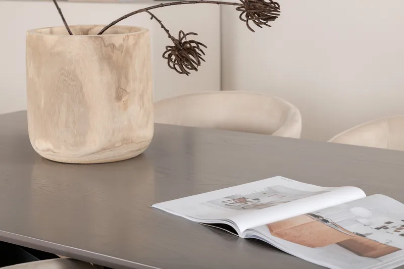 Piazza Matgrupp 180 cm Rektangulär med 6 Berit stolar - Beige - Möbler - Matplats - Matgrupp & matbord med stolar