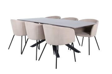 Piazza Matgrupp 180 cm Rektangulär med 6 Berit stolar