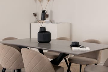 Piazza Matgrupp 180 cm Rektangulär med 6 Velvet stolar - Beige - Möbler - Matplats - Matgrupp & matbord med stolar
