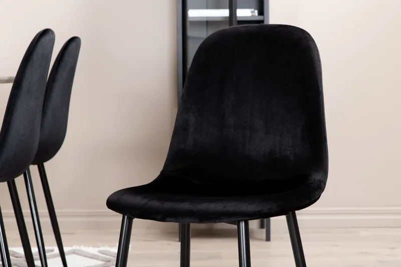 Piazza Matgrupp 180 cm Rektangulär med 6 Polar stolar - Svart - Möbler - Matplats - Matgrupp & matbord med stolar