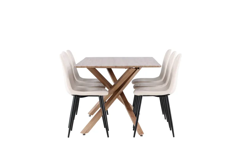 Piazza Matgrupp 180 cm Rektangulär med 6 Polar stolar - Mocca/Beige - Möbler - Matplats - Matgrupp & matbord med stolar