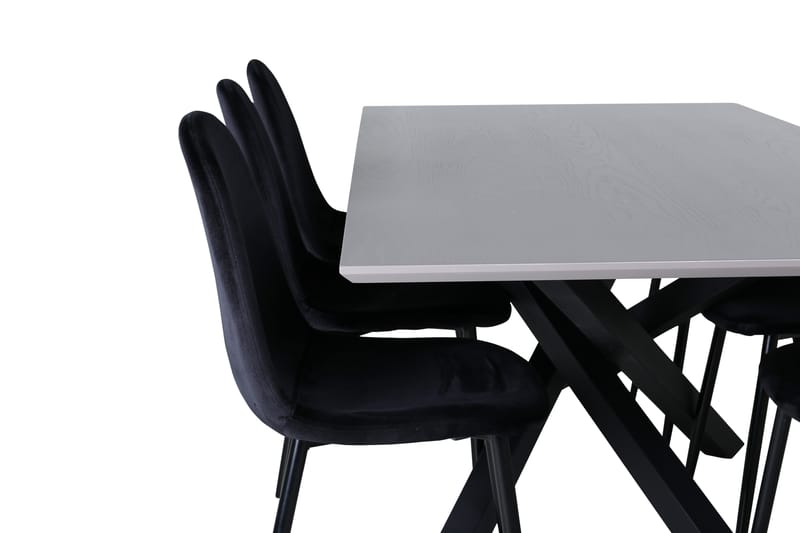 Piazza Matgrupp 180 cm Rektangulär med 6 Polar stolar - Svart - Möbler - Matplats - Matgrupp & matbord med stolar