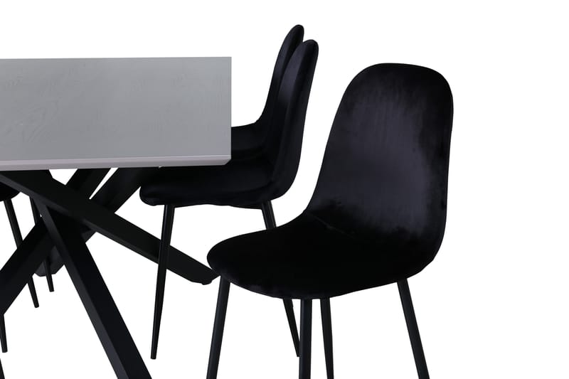 Piazza Matgrupp 180 cm Rektangulär med 6 Polar stolar - Svart - Möbler - Matplats - Matgrupp & matbord med stolar