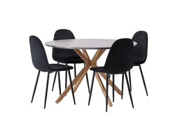 Piazza Matgrupp + 4 stolar - Grå - M öbler - Matplats - Matgrupp & matbord med stolar