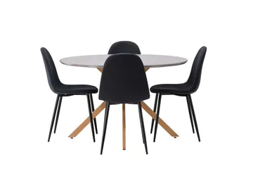 Piazza Matgrupp + 4 stolar Rektangulär - Grå - Möbler - Matplats - Matgrupp & matbord med stolar