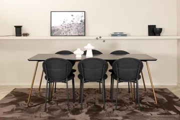 Pipi Matgrupp 190 cm inkl 6 Moncoll Stolar - Svart/Koppar - Möbler - Matplats - Matgrupp & matbord med stolar