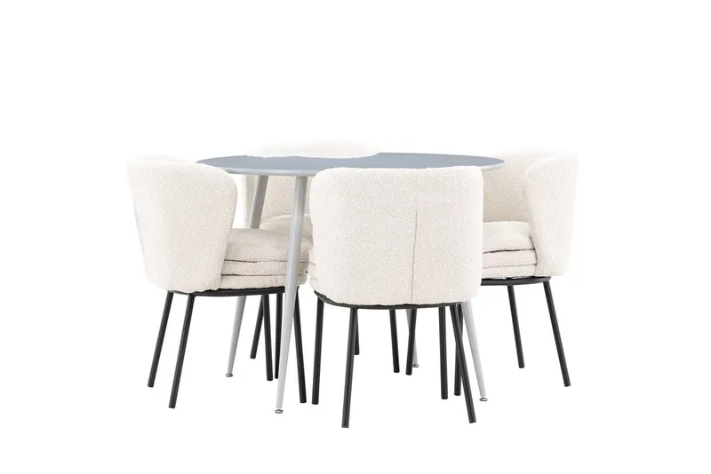 Plaza Matbord 100 cm med 4 Agnes Matstol - Möbler - Matplats - Matgrupp & matbord med stolar