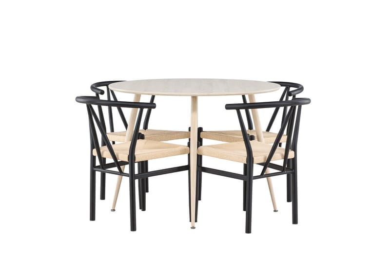 Plaza Matbord 100 cm med 4 Alfons Karmstol - Möbler - Matplats - Matgrupp & matbord med stolar