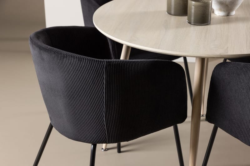 Plaza Matbord 100 cm med 4 Berit Karmstol - Möbler - Matplats - Matgrupp & matbord med stolar