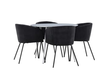 Plaza Matbord 100 cm med 4 Berit Karmstol - Möbler - Matplats - Matgrupp & matbord med stolar