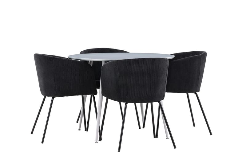 Plaza Matbord 100 cm med 4 Berit Karmstol - Möbler - Matplats - Matgrupp & matbord med stolar