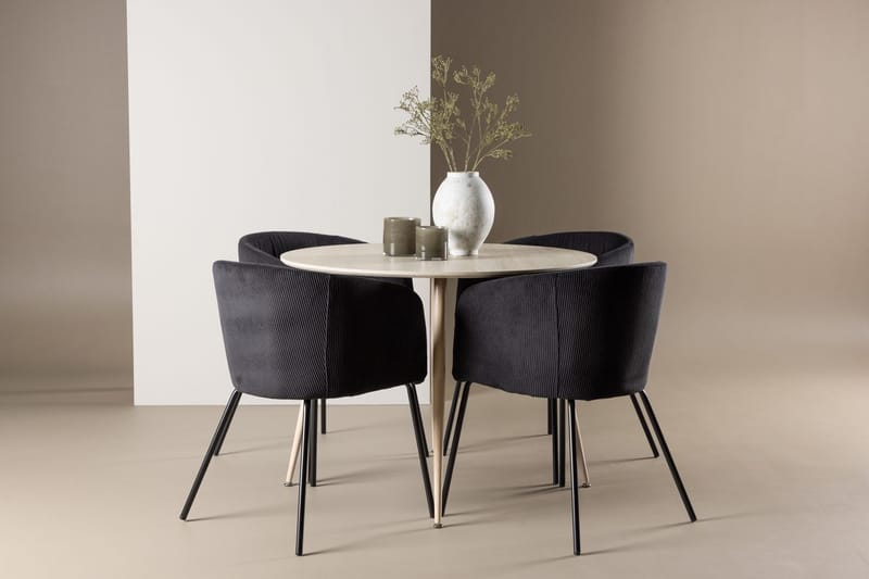 Plaza Matbord 100 cm med 4 Berit Karmstol