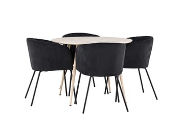 Plaza Matbord 100 cm med 4 Berit Karmstol - Möbler - Matplats - Matgrupp & matbord med stolar