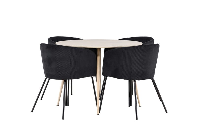 Plaza Matbord 100 cm med 4 Berit Karmstol - Möbler - Matplats - Matgrupp & matbord med stolar