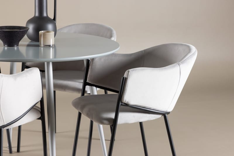 Plaza Matbord 100 cm med 4 Evelina Karmstol - Möbler - Matplats - Matgrupp & matbord med stolar