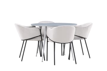 Plaza Matbord 100 cm med 4 Evelina Karmstol - Möbler - Matplats - Matgrupp & matbord med stolar