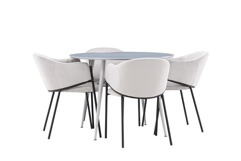 Plaza Matbord 100 cm med 4 Evelina Karmstol - Möbler - Matplats - Matgrupp & matbord med stolar