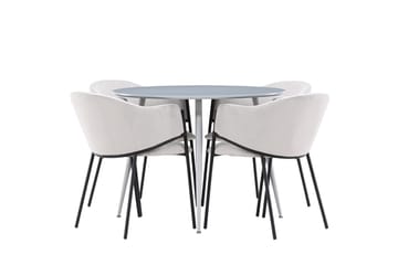 Plaza Matbord 100 cm med 4 Evelina Karmstol - Möbler - Matplats - Matgrupp & matbord med stolar