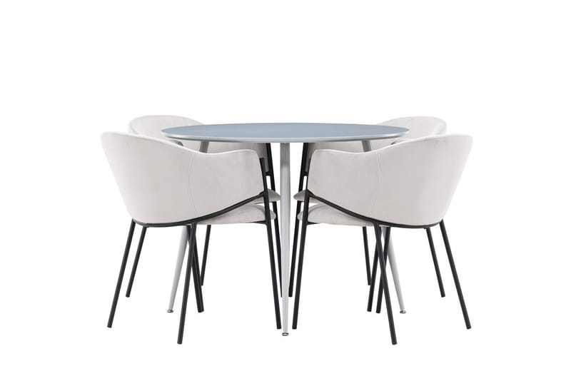 Plaza Matbord 100 cm med 4 Evelina Karmstol - Möbler - Matplats - Matgrupp & matbord med stolar