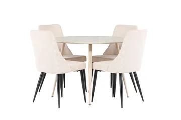 Plaza Matbord 100 cm med 4 Leone Matstol - Möbler - Matplats - Matgrupp & matbord med stolar