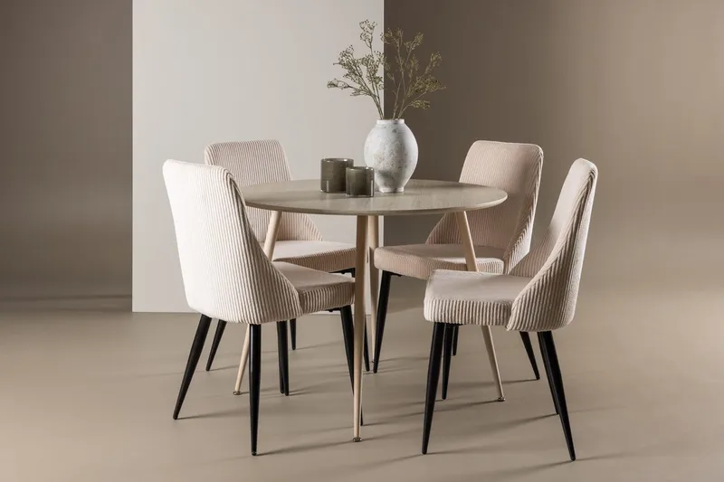 Plaza Matbord 100 cm med 4 Leone Matstol