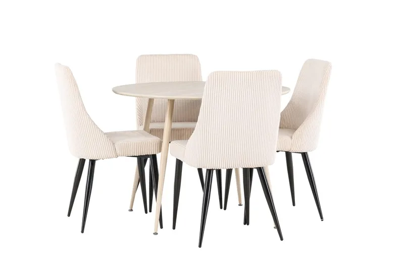 Plaza Matbord 100 cm med 4 Leone Matstol - Möbler - Matplats - Matgrupp & matbord med stolar