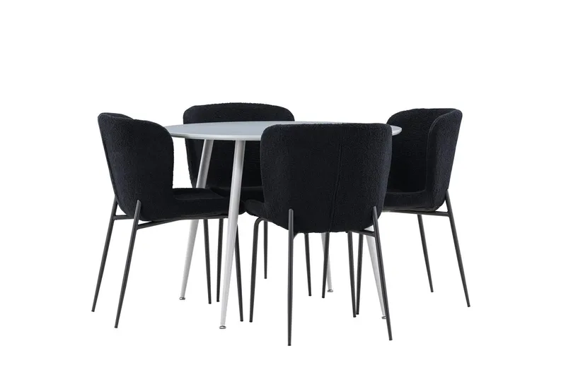 Plaza Matbord 100 cm med 4 Modesto Matstol - Möbler - Matplats - Matgrupp & matbord med stolar