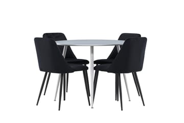 Plaza Matbord 100 cm med 4 Night Matstol - Möbler - Matplats - Matgrupp & matbord med stolar