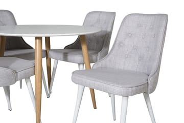 Plaza Matbord 100 cm med 4 Velvet Deluxe Matstol - Möbler - Matplats - Matgrupp & matbord med stolar