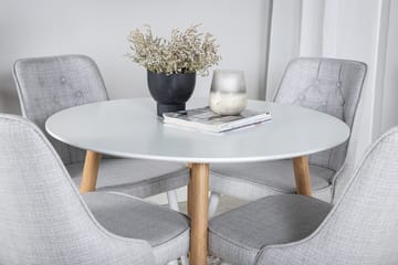 Plaza Matbord 100 cm med 4 Velvet Deluxe Matstol - Möbler - Matplats - Matgrupp & matbord med stolar