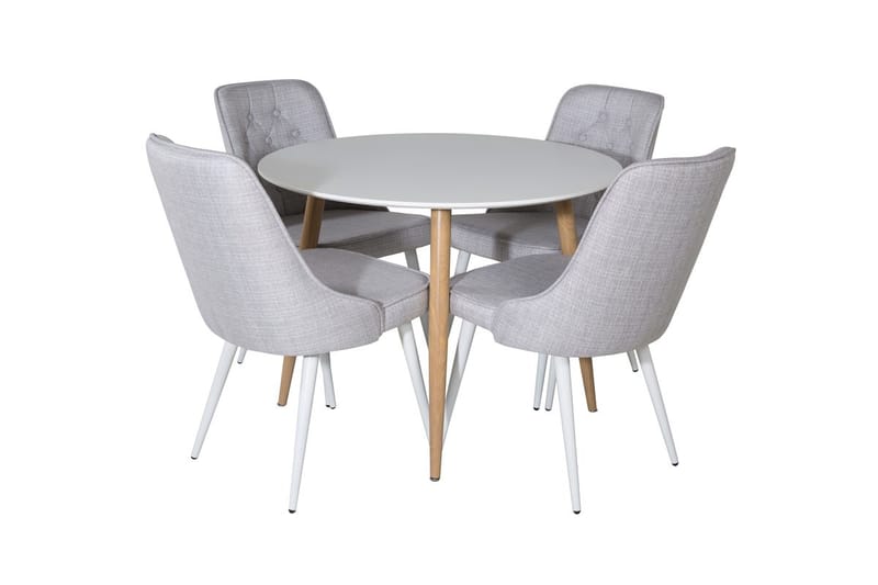 Plaza Matbord 100 cm med 4 Velvet Deluxe Matstol - Möbler - Matplats - Matgrupp & matbord med stolar