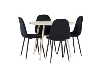 Plaza Matbord 100 cm med 4 Polar Köksstol - Möbler - Matplats - Matgrupp & matbord med stolar