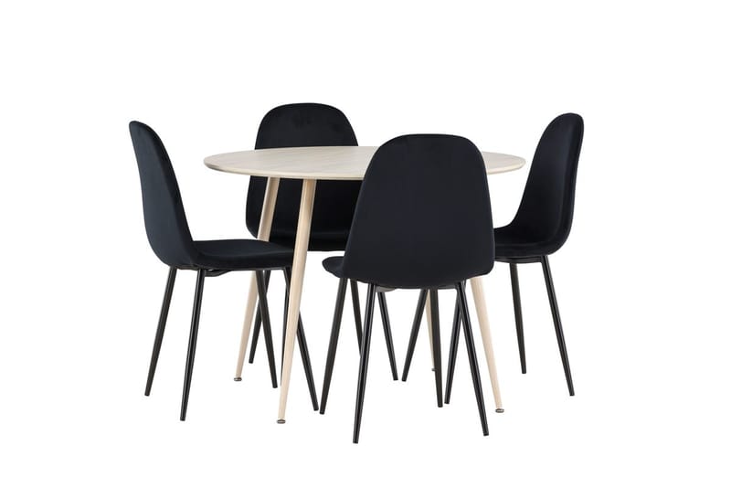 Plaza Matbord 100 cm med 4 Polar Köksstol - Möbler - Matplats - Matgrupp & matbord med stolar