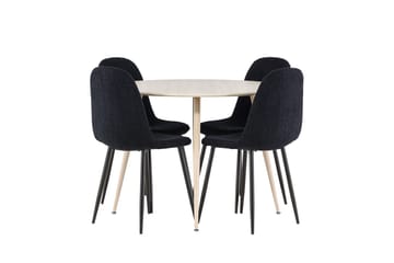 Plaza Matbord 100 cm med 4 Polar Matstol - Möbler - Matplats - Matgrupp & matbord med stolar