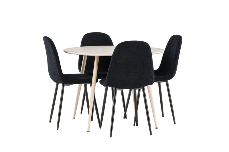 Plaza Matbord 100 cm med 4 Polar Matstol - Möbler - Matplats - Matgrupp & matbord med stolar