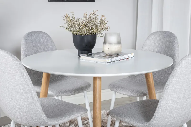Plaza Matbord 100 cm med 4 Polar Matstol - Möbler - Matplats - Matgrupp & matbord med stolar