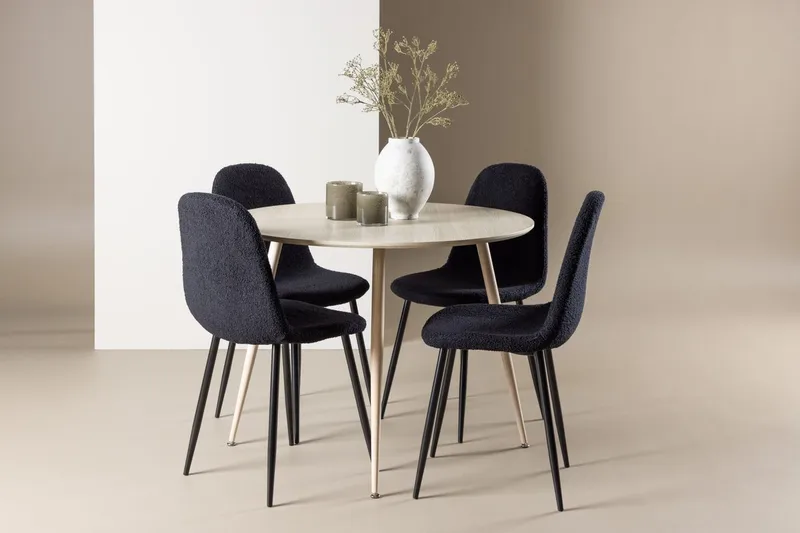 Plaza Matbord 100 cm med 4 Polar Matstol
