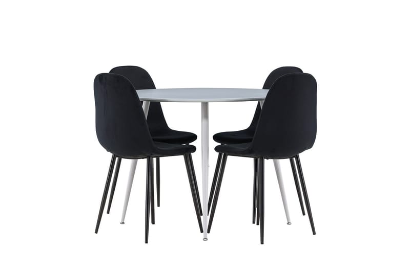 Plaza Matbord 100 cm med 4 Polar Köksstol - Möbler - Matplats - Matgrupp & matbord med stolar