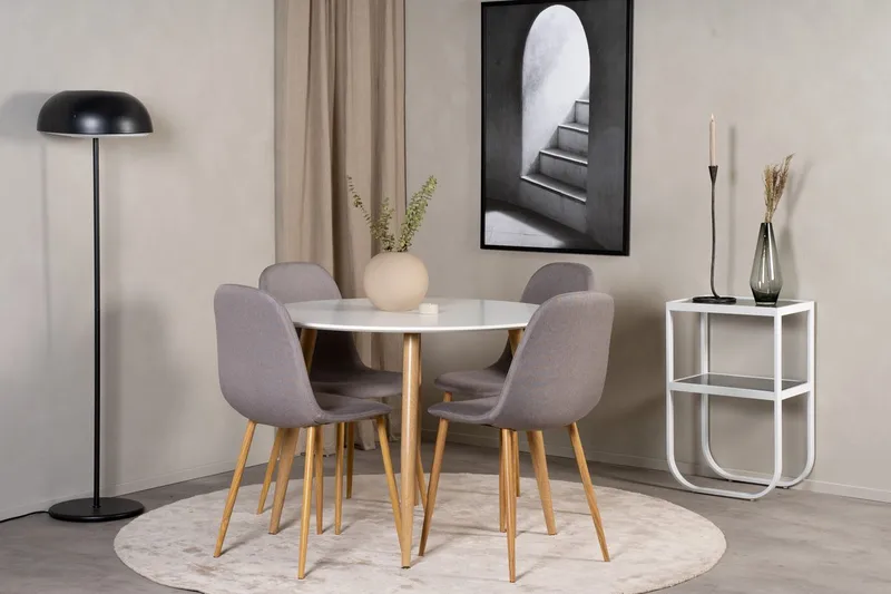 Plaza Matbord 100 cm med 4 Polar Matstol