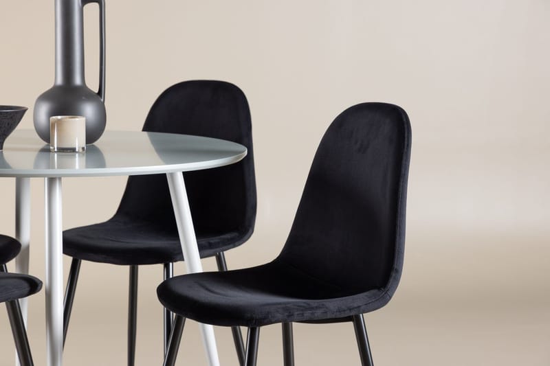 Plaza Matbord 100 cm med 4 Polar Köksstol - Möbler - Matplats - Matgrupp & matbord med stolar